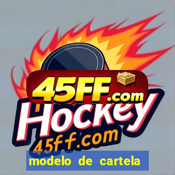 modelo de cartela de bingo em branco